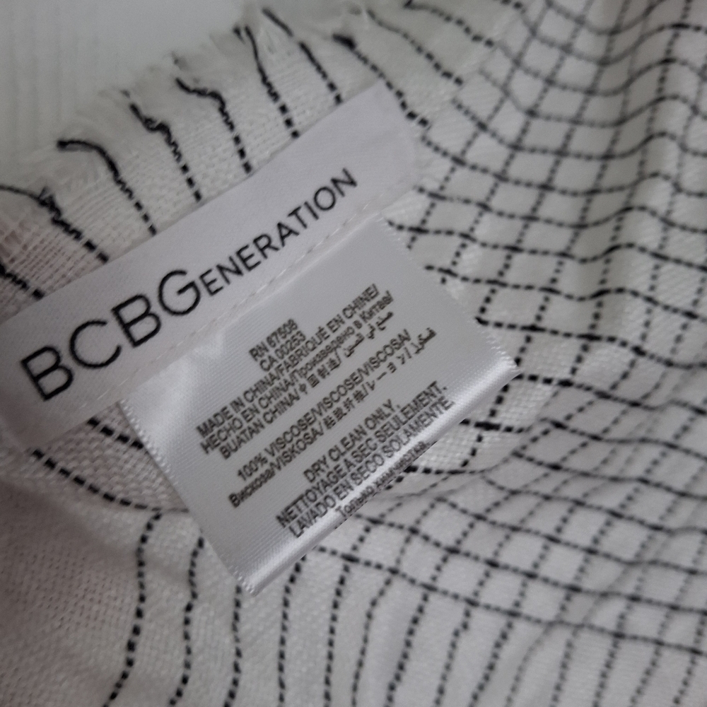BCBG Black and White Grid Scarf
